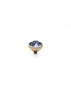 Top Bottone 10mm QUDO Doré Crystal Light Sapphire
