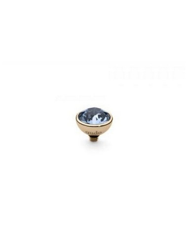 Top Bottone 10mm QUDO Doré Crystal Light Sapphire