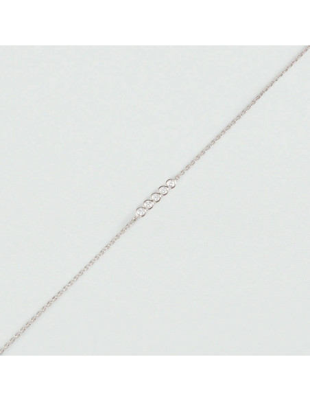 Bracelet Souple Odéon Avec Ses 5 Oxydes Sertis Clos De Agatha En Argent