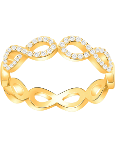 Bague Alliance Infini En Plaqué Or Et Oxydes Blancs