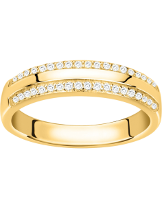 Bague 2 rangs En Plaqué Or Et Oxydes Blancs