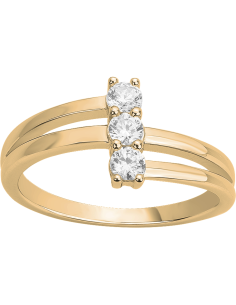 Bague Trilogie Asymétrique En Plaqué Or