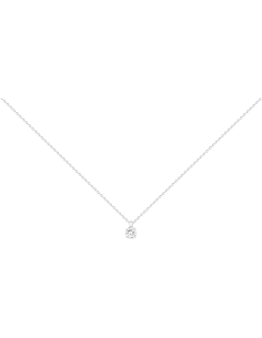 Collier Solitaire En Argent Et Son Oxyde