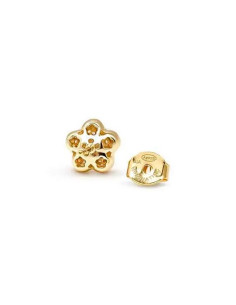 Puces Forme Fleur Bombée De Nomination En Argent Doré Collection LifePoetry 2