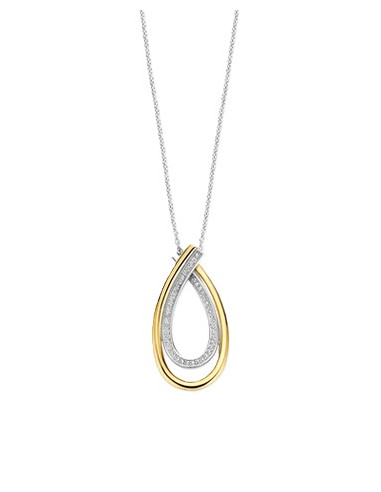 Collier Forme Goutte En Argent Et Plaqué Or De Ti Sento