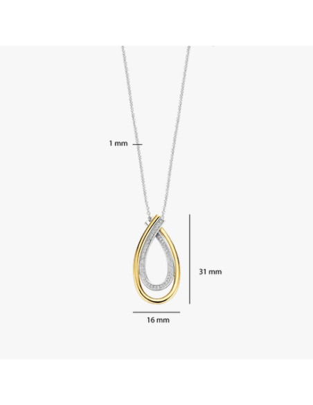 Collier Forme Goutte En Argent Et Plaqué Or De Ti Sento