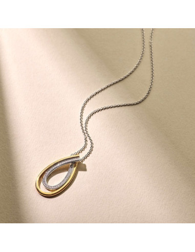Collier Forme Goutte En Argent Et Plaqué Or De Ti Sento