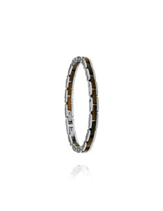 Bracelet Lyre En Acier Et Oeil De Tigre De Jourdan
