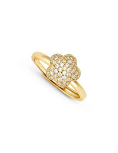 Bague Réglable LifePoetry De Nomination Forme Fleur Bombé En Argent Doré
