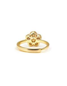 Bague Réglable LifePoetry De Nomination Forme Fleur Bombé En Argent Doré 2