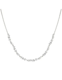 Collier Ras Du Cou Color Waves Et Pierres Blanches De Nomination En Argent