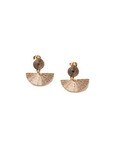 Boucles D'Oreilles Pendantes Rosace De Saunier En Plaqué Or