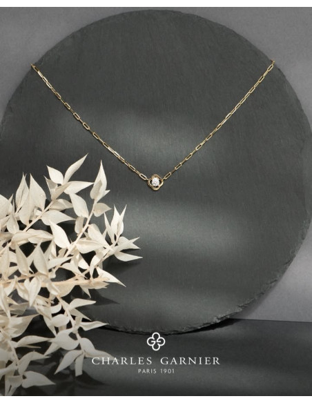 Collier Solitaire En Plaqué Or Charles Garnier Collection Légende