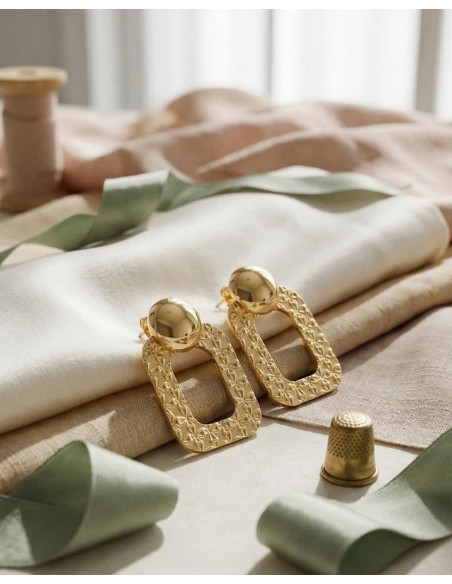 Boucles D'Oreilles Smock Plaqué Or Saunier