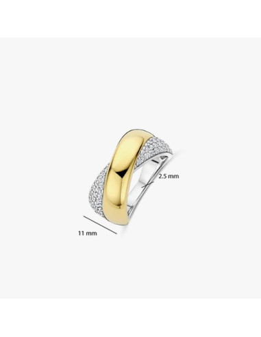 Bague Large Crossover Ti Sento En Argent Et Plaqué or