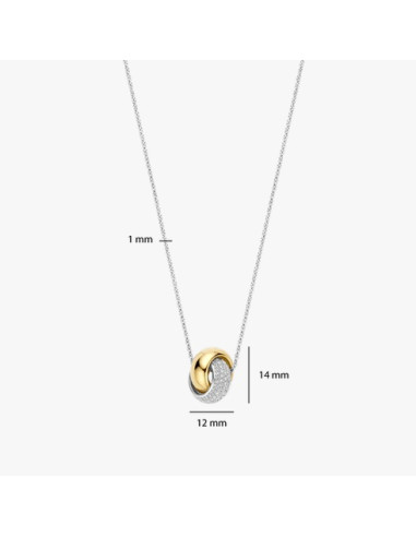 Collier Crossover De Tisento En Argent Plaqué Or Et Zirconium