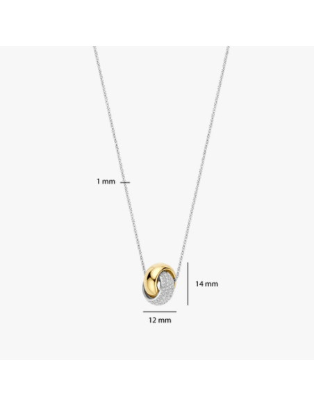 Collier Crossover De Tisento En Argent Plaqué Or Et Zirconium