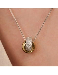 Collier Crossover De Tisento En Argent Plaqué Or Et Zirconium 2