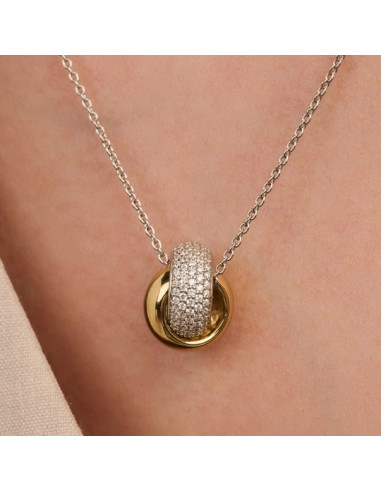 Collier Crossover De Tisento En Argent Plaqué Or Et Zirconium