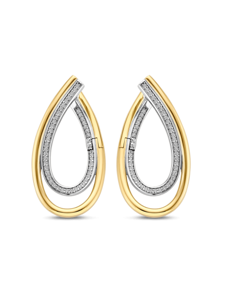 Boucles D'oreilles  Organic De Ti Sento En Argent Et Plaqué Or