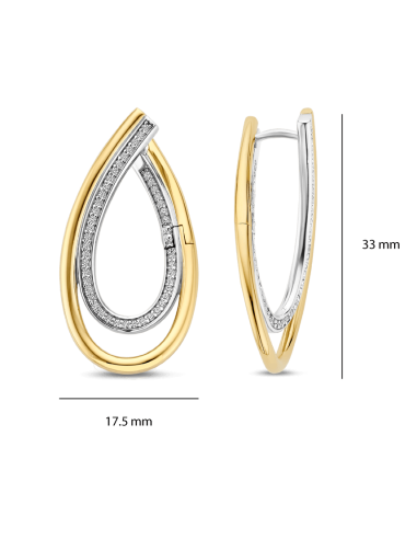 Boucles D'oreilles  Organic De Ti Sento En Argent Et Plaqué Or