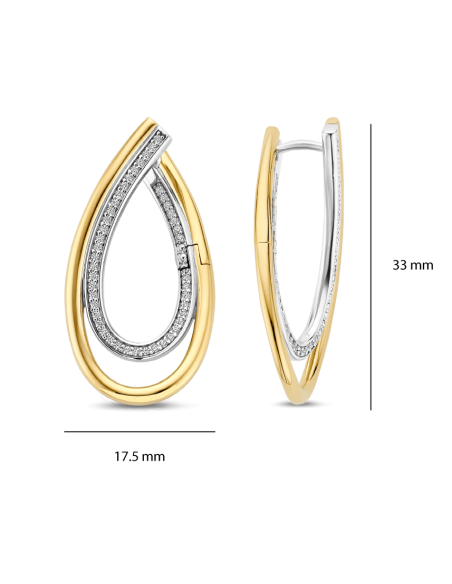 Boucles D'oreilles  Organic De Ti Sento En Argent Et Plaqué Or