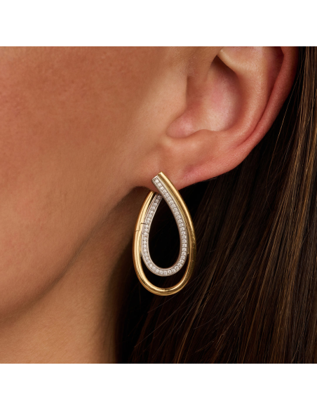 Boucles D'oreilles  Organic De Ti Sento En Argent Et Plaqué Or