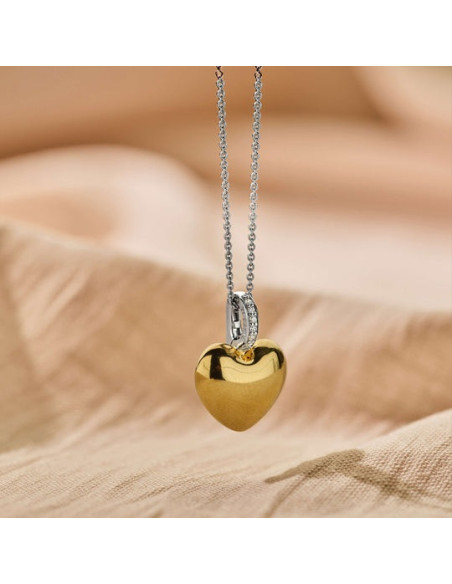 Collier Coeur Ti Sento En Argent Et Plaqué Or