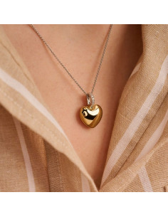 Collier Coeur Ti Sento En Argent Et Plaqué Or 2