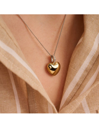 Collier Coeur Ti Sento En Argent Et Plaqué Or