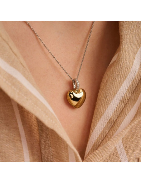 Collier Coeur Ti Sento En Argent Et Plaqué Or