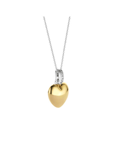 Collier Coeur Ti Sento En Argent Et Plaqué Or