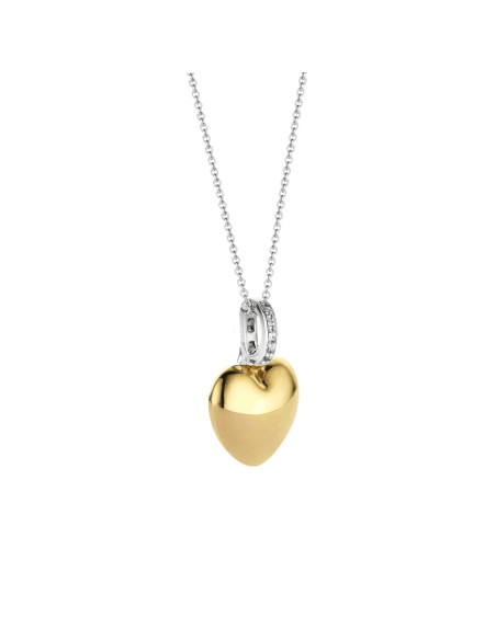 Collier Coeur Ti Sento En Argent Et Plaqué Or