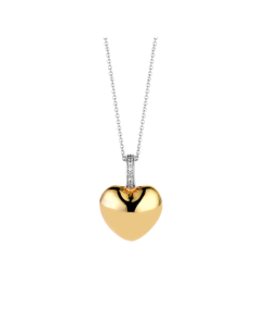 Collier Coeur Ti Sento En Argent Et Plaqué Or