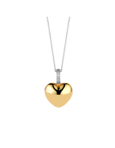 Collier Coeur Ti Sento En Argent Et Plaqué Or