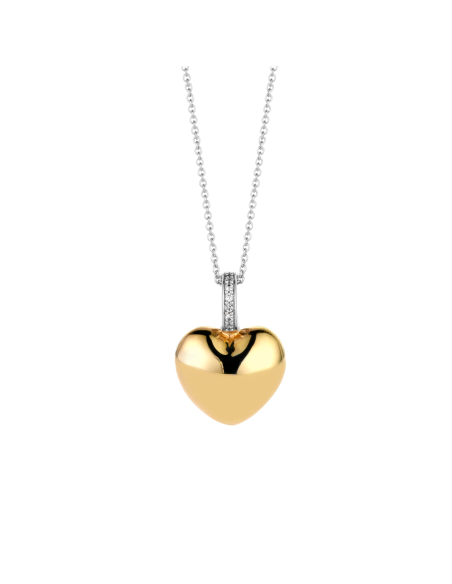 Collier Coeur Ti Sento En Argent Et Plaqué Or
