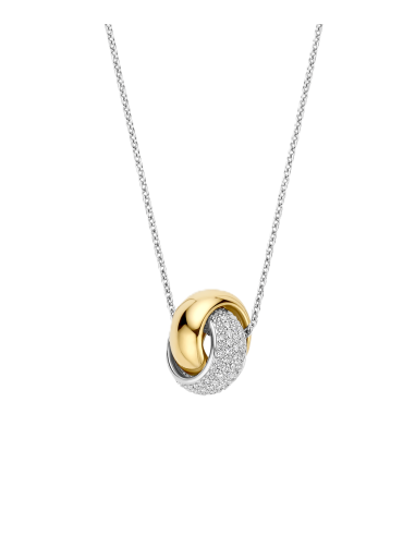 Collier Crossover De Tisento En Argent Plaqué Or Et Zirconium
