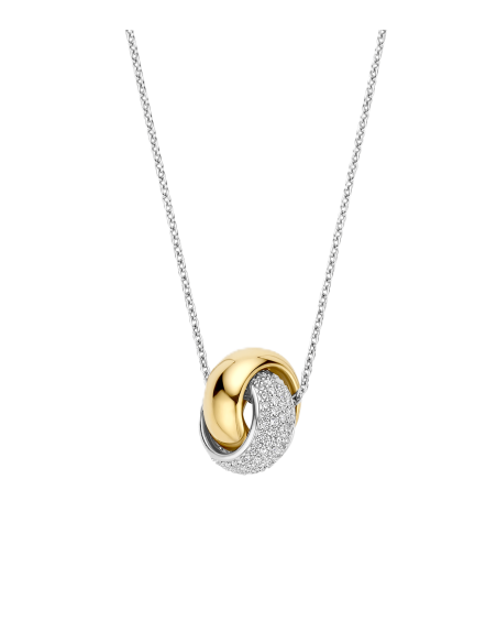 Collier Crossover De Tisento En Argent Plaqué Or Et Zirconium