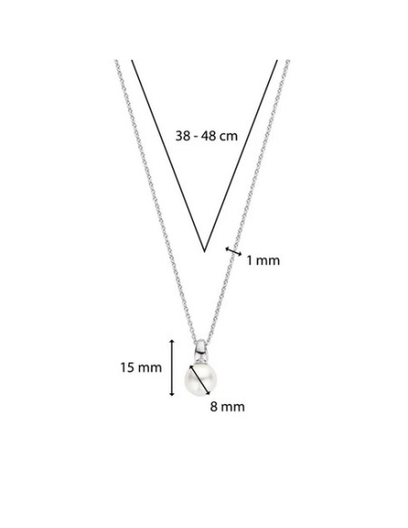 Collier Ti Sento En Argent Et Son Pendentif Perle