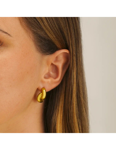 Boucles D'oreilles Forme C CHARLES GARNIER En Argent Doré