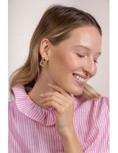 Boucles D'Oreilles Smock Plaqué Or Saunier 70469320100 2