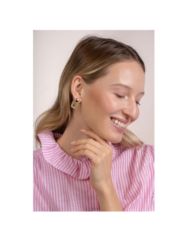 Boucles D'Oreilles Smock Plaqué Or Saunier