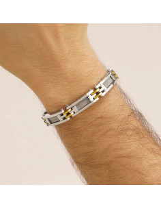 Bracelet Acier Zéphir Bicolore Acier Blanc Et Doré De Jourdan 2