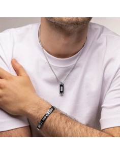 Bracelet Acier ZÉPHIR Bicolore Bleu Et Noir De Jourdan JH110051B 2