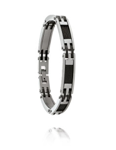 Bracelet Acier ZÉPHIR  Bicolore Noir De Jourdan