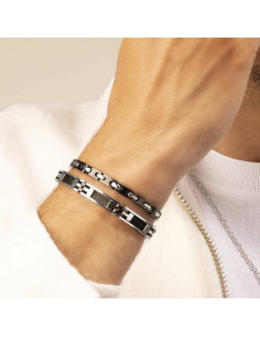 Bracelet Acier ZÉPHIR  Bicolore Noir De Jourdan 2