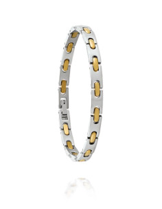 Bracelet Acier Dinema Acier Blanc Et Doré De Jourdan 2
