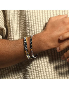 Bracelet Acier Dinema Acier Blanc Et Doré De Jourdan 2