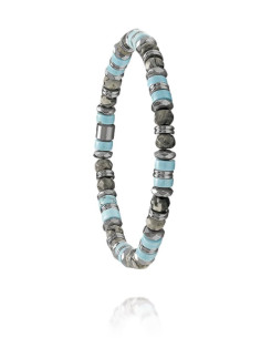 Bracelet Azor De Jourdan En Jaspe, Turquoise Et Hématite