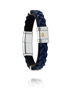 Bracelet Trenza De Jourdan Noir Et Bleu